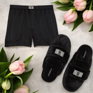 VICTORIA'S SECRET
Shine Patch Satin Boxer Shorts With Matching Slippers